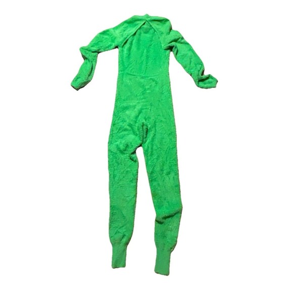Savage X Fenty Fuzzy Green Long Sleeve Jumpsuit Bodysuit Small Cozy Plush - Picture 2 of 7